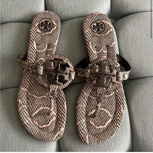 Tory Burch Snakeskin Miller Sandal - Size 10M